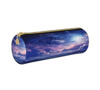 BHHJKK Astuccio viola con nebulosa galassia lunare e nuvola con cerniera, astuccio per cancelleria e cosmetici, borsa organizer per ufficio, scuola, università, lavoro, Come nella foto, Taglia unica,