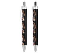 BHHJKK Basset Hound Dog - Penna a sfera retrattile con papillon da 0,5 mm, scrittura liscia e impugnatura morbida, per scrivania da ufficio, 4 pezzi