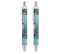 BHHJKK Bella penna a sfera giapponese Geisha con motivo retrattile nero a fusto rotondo penne a punta fine 0,5 mm 4 pezzi