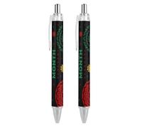BHHJKK Black History Month 2023 - Penne a sfera a punta fine (0,5 mm), penne a sfera retrattili lisce con inchiostro nero, 2 pezzi