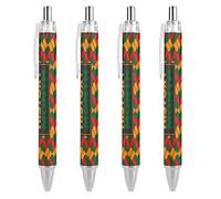 BHHJKK Black History Month 2023 - Penne a sfera a punta fine (0,5 mm), retrattili, con inchiostro gel, 4 pezzi