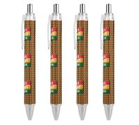 BHHJKK Black History Month 2023 - Penne a sfera a punta fine (0,5 mm), retrattili, con inchiostro gel, 4 pezzi