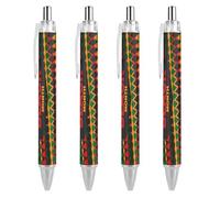 BHHJKK Black History Month 2023 - Penne a sfera a punta fine (0,5 mm), retrattili, con inchiostro gel, 4 pezzi