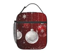BHHJKK Borsa per il pranzo per uomini, donne, ragazzi e ragazze, con campanellino di Natale e albero di pino, riutilizzabile, per scuola, ufficio, picnic, campeggio, isolamento termico e conservazione