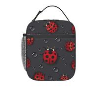 BHHJKK Borsa per il pranzo per uomini, donne, ragazzi e ragazze, con campanellino di Natale e albero di pino, riutilizzabile, per scuola, ufficio, picnic, campeggio, isolamento termico e conservazione
