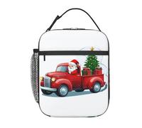 BHHJKK Borsa per il pranzo per uomini, donne, ragazzi e ragazze, con campanellino di Natale e albero di pino, riutilizzabile, per scuola, ufficio, picnic, campeggio, isolamento termico e conservazione