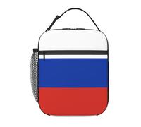 BHHJKK Borsa termica per il pranzo con stampa della bandiera della Russia, elegante, portatile, riutilizzabile, per lavoro, viaggi, picnic, vacanze