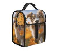 BHHJKK Borsa termica per il pranzo con stampa di cani che combattono la depressione, riutilizzabile, per uomini e donne, carina e a prova di perdite, grande spazio, borsa tote refrigerata per viaggi
