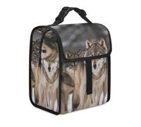 BHHJKK Borsa termica per il pranzo con stampa di cani che combattono la depressione, riutilizzabile, per uomini e donne, carina e a prova di perdite, grande spazio, borsa tote refrigerata per viaggi