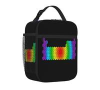 BHHJKK Borsa termica per il pranzo, da uomo e donna, a nido d'ape, con tavolo periodico, arcobaleno, riutilizzabile, borsa termica per il pranzo