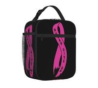 BHHJKK Borsa termica riutilizzabile per il pranzo con nastro per cancro al seno infinito per donne e uomini a prova di perdite portatile Lunch Box