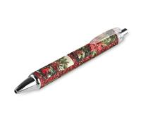 BHHJKK Cardinal Birds - Penna a sfera retrattile nera a forma di albero di Natale, punta fine da 0,5 mm, ad asciugatura rapida, scrittura liscia, 1 pezzo
