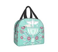 BHHJKK Contenitore per il pranzo per la prima comunione con calice, borsa termica per il pranzo per donne e uomini, borsa riutilizzabile perfetta per ufficio, campeggio, escursionismo, picnic