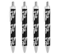 BHHJKK Cool Thug - Penna a sfera retrattile, con fusto rotondo, punta fine, 0,5 mm, 4 pezzi