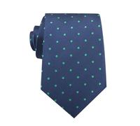 BHHJKK Cravatta casual a pois da uomo, cravatta perfetta per testimoni dello sposo, cravatte nuziali o occasioni formali, Blu navy con pois verdi, Taglia unica