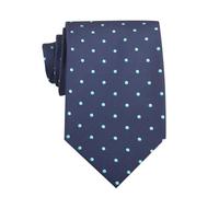 BHHJKK Cravatta casual a pois da uomo, cravatta perfetta per testimoni dello sposo, cravatte nuziali o occasioni formali, Blu navy con pois verde menta, Taglia unica