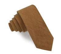 BHHJKK Cravatta casual in lino da uomo, perfetta per testimoni dello sposo, cravatte nuziali o occasioni formali, Marrone Senape Scuro, Taglia unica