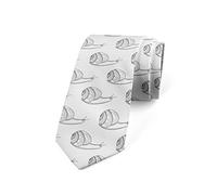 BHHJKK Cravatta con lumaca, motivo a spirale monocromatica a tema pioggia primaverile e naturale, 9,4 cm, colore bianco antracite, Come nella foto, Taglia unica