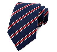 BHHJKK Cravatta da uomo Big Boy a righe liscia per laurea formale abito da sposa cravatta, Blu marino, rosso., Taglia unica
