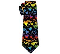 BHHJKK Cravatta da uomo divertente cravatta moda sottile skinny cravatte causale occasione formale matrimonio lavoro, Cuori Arcobaleno Orgoglio Lgbt, Taglia unica