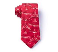 BHHJKK Cravatta da uomo in microfibra 747 aeroplano pilota aviazione XL extra lunga cravatta, Rosso, Taglia unica