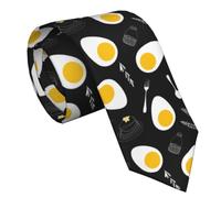 BHHJKK Cravatte da uomo con patatine fritte classiche da uomo in seta da 7,9 cm, cravatta morbida per affari formali, Uova, Taglia unica