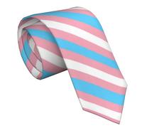 BHHJKK Cravatte degli uomini della stampa della mucca 3.1 "Cravatte da uomo di seta classica novità cravatta morbida del collo per il lavoro formale, Bandiera Transgender Trans Pride, Taglia unica