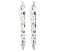 BHHJKK Cute Dogs - Penna a sfera retrattile da 0,5 mm, scrittura liscia e impugnatura morbida, per scrivania da ufficio, 4 pezzi