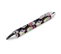 BHHJKK Day of The Dead Sugar Skull Print Penne a sfera per donne uomini 0,5 mm penna a sfera retrattile fine 1 pz