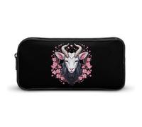 BHHJKK Divertente astuccio a forma di capra, grande, con cerniera, organizer per penne e trucchi, per donne e uomini, Come nella foto, Taglia unica, Astucci per matite