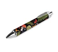 BHHJKK Elegante bella penna a sfera retrattile, con foglie autunnali e funghi freschi, 1 pezzo da 0,5 mm, comoda penna per scrittura liscia, forniture per ufficio per uomini e donne