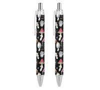 BHHJKK Elegante bella penna a sfera retrattile, con foglie autunnali e funghi freschi, 1 pezzo da 0,5 mm, comoda penna per scrittura liscia, forniture per ufficio per uomini e donne