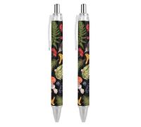 BHHJKK Elegante bella penna a sfera retrattile, con foglie autunnali e funghi freschi, 1 pezzo da 0,5 mm, comoda penna per scrittura liscia, forniture per ufficio per uomini e donne