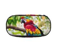 BHHJKK Fantastico astuccio con piume di pappagallo, astuccio in nylon con cerniera, per pennelli da trucco, ufficio, uomini, donne e adulti, Come nella foto, Taglia unica, Astucci per matite