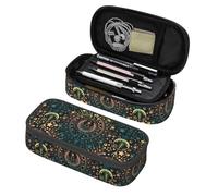 BHHJKK Fantastico astuccio con teschio messicano floreale, grande capacità, astuccio per cancelleria con cerniera, articoli per la scuola astuccio per ragazze ragazzi ufficio, Magica Astrologia Luna