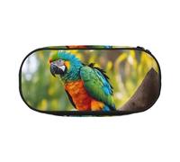 BHHJKK Fantastico astuccio in nylon con stampa di piume di pappagallo, con cerniera, per pennelli da trucco, ufficio, uomini, donne e adulti, Come nella foto, Taglia unica, Astucci per matite