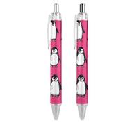 BHHJKK Fashion Penguins - Penna a sfera retrattile, punta fine da 0,5 mm, ad asciugatura rapida, scrittura liscia, 2 pezzi