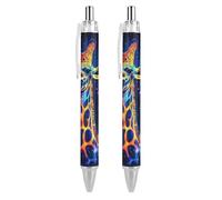 BHHJKK Galaxy Giraffe God penna a sfera retrattile nera punta fine 0,5 mm penna da lavoro ad asciugatura rapida scrittura liscia penne 2 pezzi