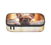 BHHJKK Grande capienza compartimento animale cane francese bulldog2 stampa astuccio per cancelleria per ufficio, Come nella foto, Taglia unica, Astucci per matite