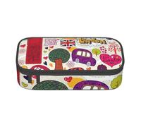 BHHJKK Grande capienza scomparto scuola giornale in inglese stampa astuccio astuccio per forniture per ufficio, Come nella foto, Taglia unica, Astucci per matite