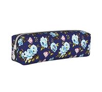 BHHJKK Grazioso astuccio con stampa floreale con rose e fiori, con cerniera, in pelle, per penne e matite, organizer per cosmetici e trucchi, Come nella foto, Taglia unica, Astucci per matite