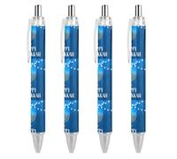BHHJKK Happy Chanukah Holiday - Penna a sfera retrattile con inchiostro nero, regalo per studenti e ufficio, 4 pezzi