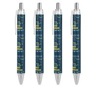 BHHJKK Happy Chanukah Holiday - Penne a sfera a punta fine (0,5 mm), retrattile, per scrittura liscia, inchiostro nero, 4 pezzi