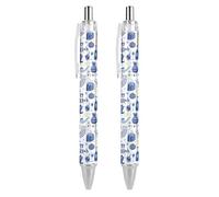 BHHJKK Happy Chanukah Holiday - Penne a sfera a punta fine (0,5 mm), retrattile, per scrittura liscia, inchiostro nero, 2 pezzi