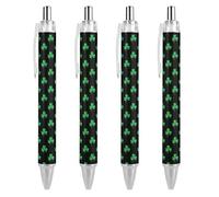 BHHJKK Happy St. Patrick's Day - Penne a sfera a punta fine (0,5 mm), retrattile, liscia, inchiostro nero, 2 pezzi