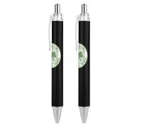 BHHJKK Happy St. Patrick's Day - Penne a sfera a punta fine (0,5 mm), retrattile, liscia, inchiostro nero, 2 pezzi