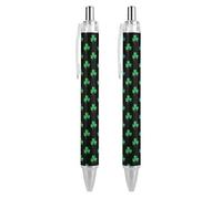 BHHJKK Happy St. Patrick's Day - Penne a sfera a punta fine (0,5 mm), retrattile, liscia, inchiostro nero, 2 pezzi