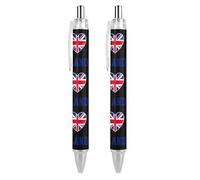 BHHJKK I Love Britain Regno Unito Inghilterra Penna a sfera con motivo retrattile nero cilindro rotondo penne a punta fine 0,5 mm 4 pezzi