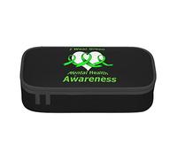 BHHJKK In May We Wear Green Mental Health Awareness Month Pencil Case Large Capacity Pencil Box Pouch Cute Stationary for Women Men Adult, Come nella foto, Taglia unica, Astucci per matite