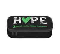 BHHJKK In May We Wear Green Mental Health Awareness Month Pencil Case Large Capacity Pencil Box Pouch Cute Stationary for Women Men Adult, Come nella foto, Taglia unica, Astucci per matite